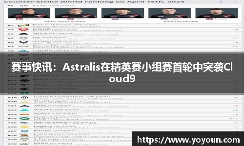 赛事快讯：Astralis在精英赛小组赛首轮中突袭Cloud9